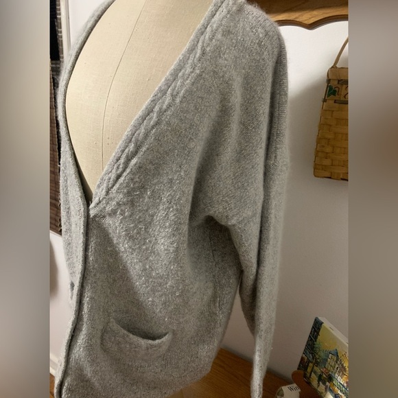 Segue Vintage Grey silk angora lambs wool cardigan XL - Picture 6 of 11